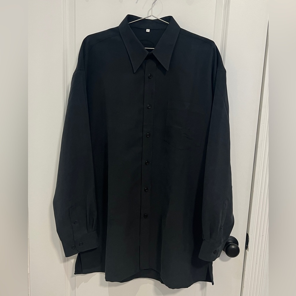 MAESTRO NWOT Men’s Black Button Down Dress Shirt Size US XL Neck 18